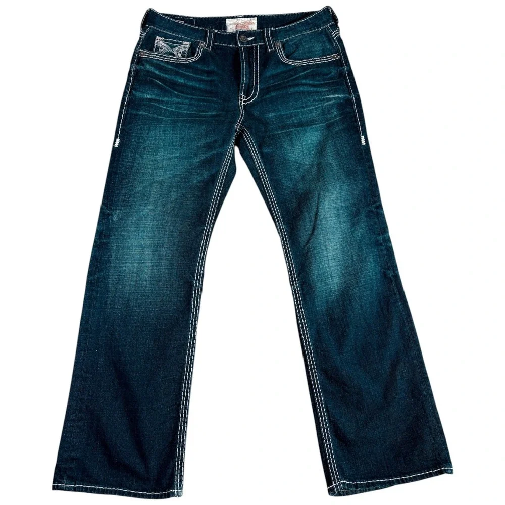 Big Star Pioneer Bootcut Jeans Men 36R Blue Denim Heritage Workwear Thick Stitch
